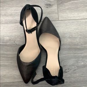 Cole Haan Leather and suede 3” ankle strap heals